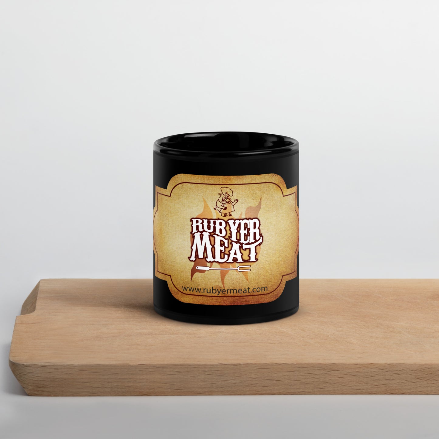 Rub Yer Meat - Black Glossy Mug