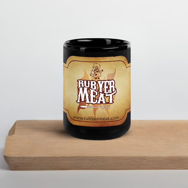 Rub Yer Meat - Black Glossy Mug